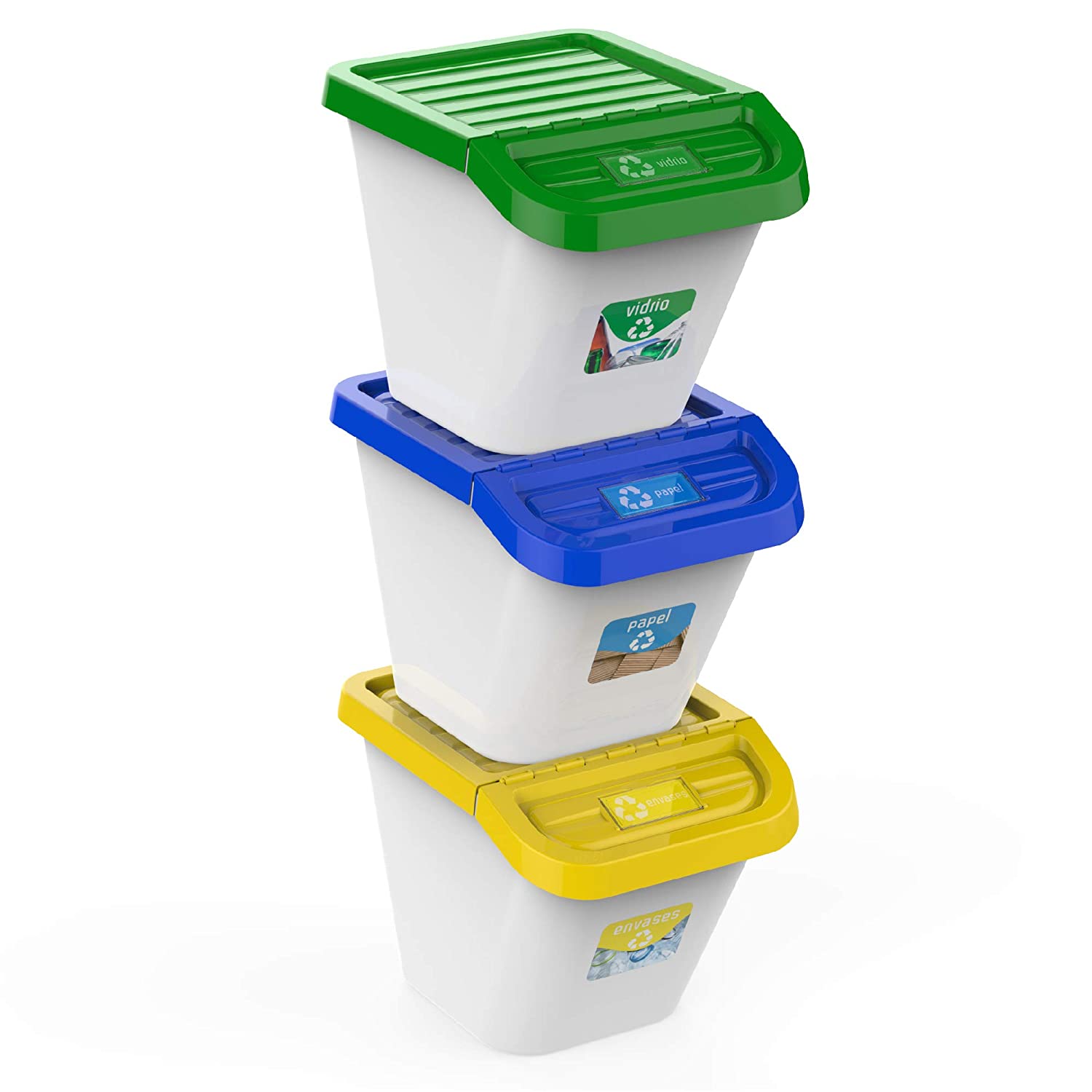 Cubos de basura apilables de 3 unidades Use Family
